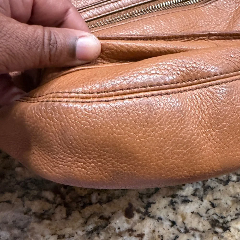 Fossil Karli Hobo Brown Leather Crossbody Bag Convertible Satchel Handbag